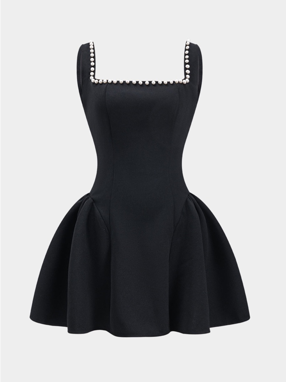 Pearl Ruched Zipper Mini Dress micas M MC5-12